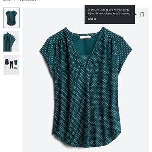 Green polka dot blouse size XxL StitchFix